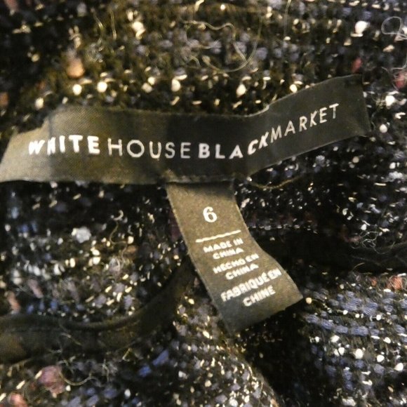 WHBM Jacket Black Classic Office Suit Blazer Tweed Multicolor Dress-up Size 6 - Picture 9 of 11